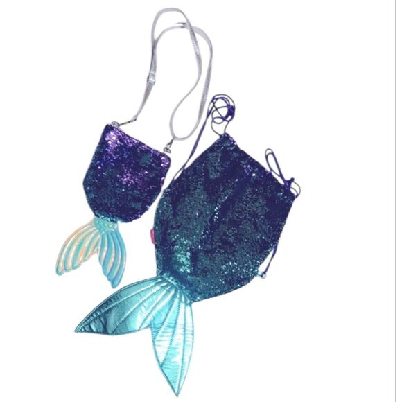 girlzone Handbags - Mermaid Sequin Drawstring Bag & Crossbody Bag